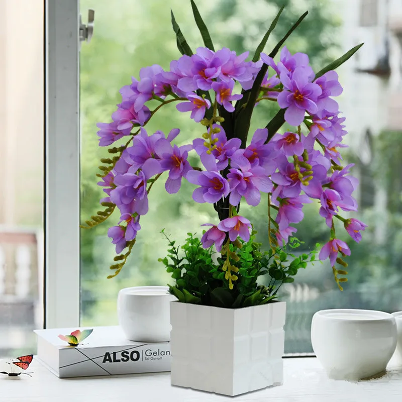 цветы искуственные künstliche blumen fleurs artificielles Нежный Phalaenopsis искусственные в горшке
