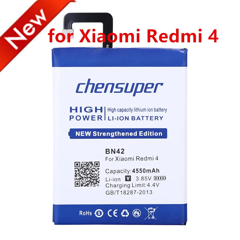 Chensuper 4550mAh BN42 батарея мобильного телефона для Xiaomi Redmi 4 Xiao Mi Hongmi 2G RAM 16G ROM