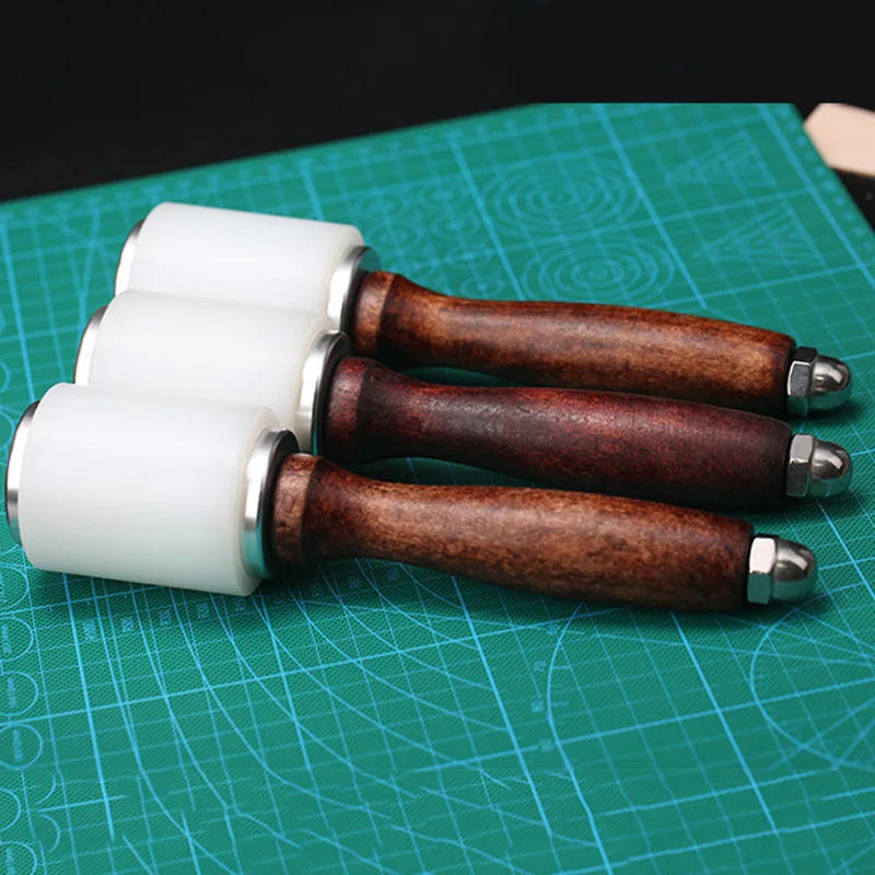 DIY нейлоновый молоток для резьбы по кожевенному ремеслу шитья кожи с деревянной
