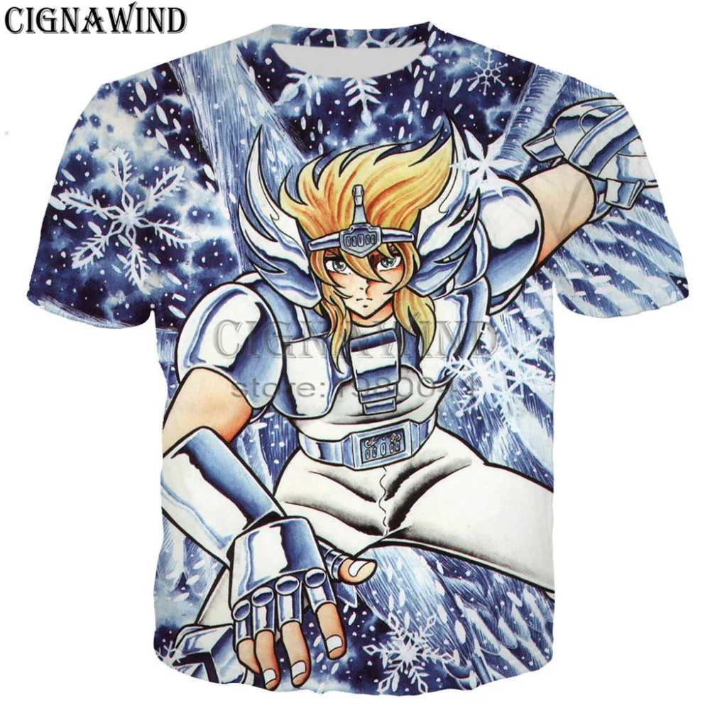 Модная 3D Футболка мужская Saint Seiya Забавные футболки летние топы футболка с