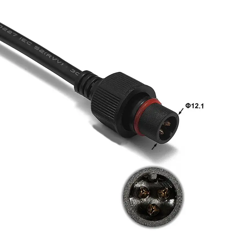 3 Pin Водонепроницаемый Мощность разъемы удлинитель провода шнур 2 м 0.5mm2 для WS2811B