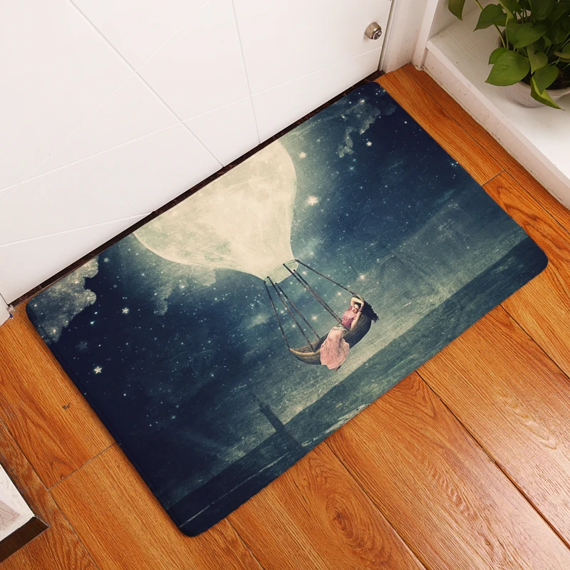 2017 противоскользящие ковры с принтом Луны кухонные коврики для дома гостиной 40x60