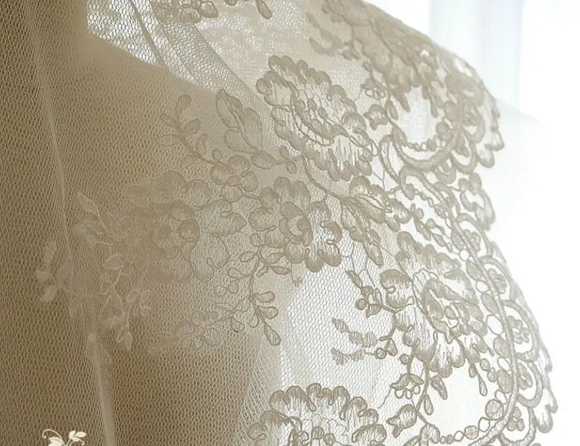 Ivory Alencon Lace Trim Rose Floral Embroidered Wedding Retro Bridal 11 Inches Wide | Дом и сад