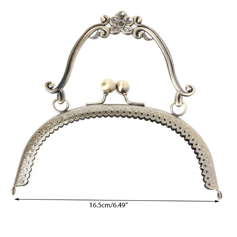 THINKTHENDO Popular New 1pc Metal Frame Kiss Clasp Lock Handle Arch For DIY Purse Bag DIY Craft 16.5cm images - 6