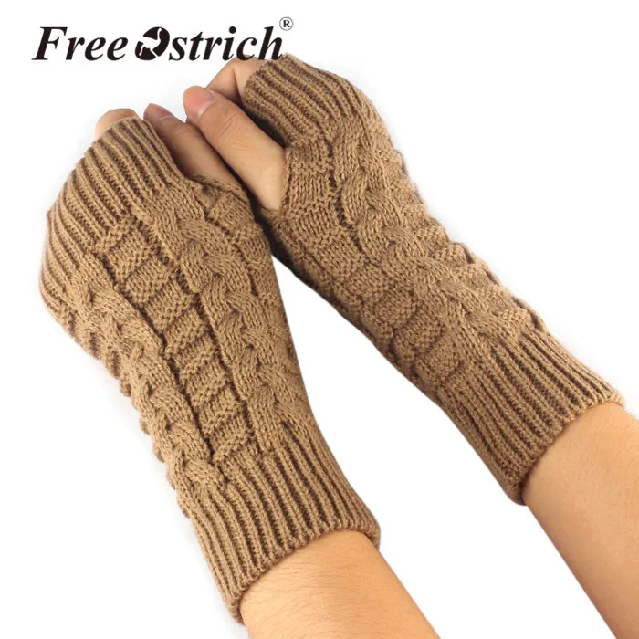 Женские и женские перчатки Ostrich теплые вязаные короткие в форме сердца без