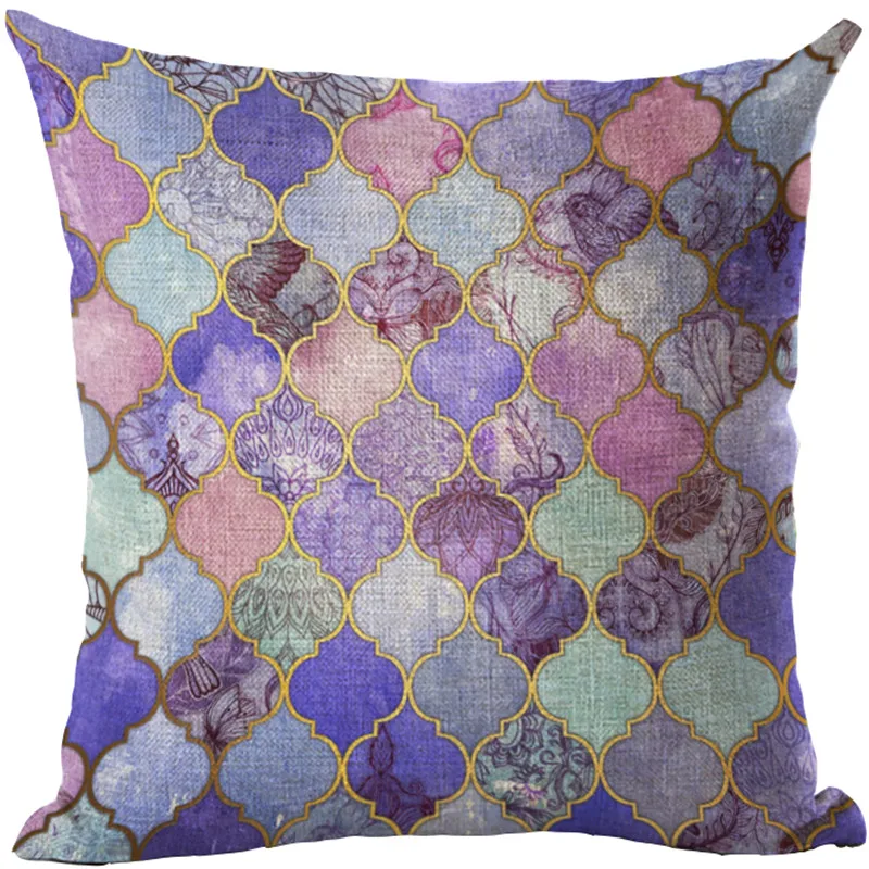 Чехлы для подушек разных цветов мозаичные из хлопка и льна чехлы подушки диванов