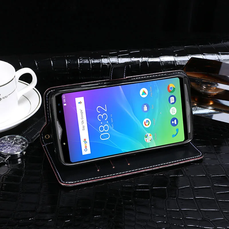 Ulefone power 5 чехол Роскошный кожаный флип для защитная задняя крышка