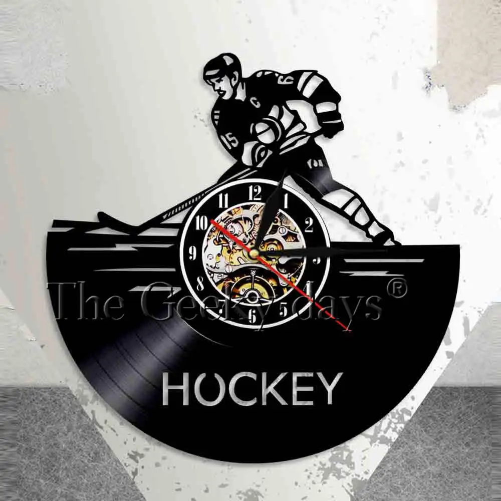 Хоккейные настенные часы хоккейный плеер графические картины Домашний Декор