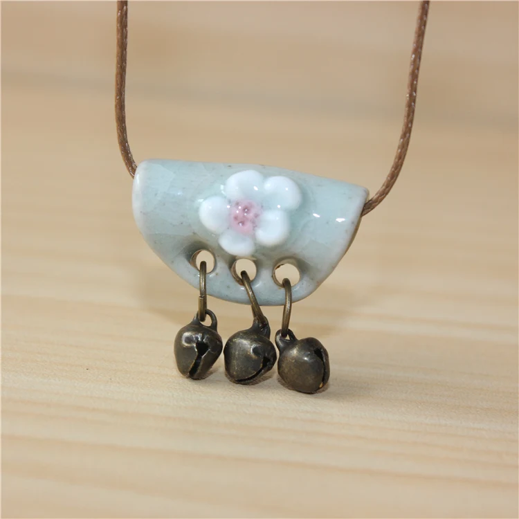 

Miredo jewelry wholesale simple ceramic necklaces women's coin wood collar stone boho necklace pendant free shipping #BY264
