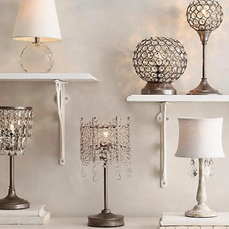 study room mini table desk Light reading lighting with fabric shade office bedroom Antique Led standing Lamp lustre | Лампы и