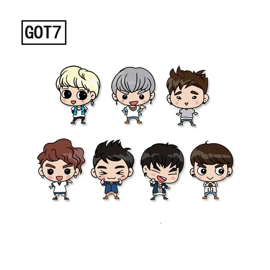 Kpop GOT7 значок Yugyeom Mark мультфильм Акриловые броши булавка для одежды шляпа рюкзак аксессуары DIY