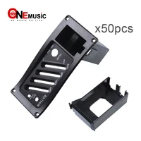 50pcs acoustic guitar equalizer eq 7545r piezo pickup cover 9v battery boxsholdercase with radian and front sticker