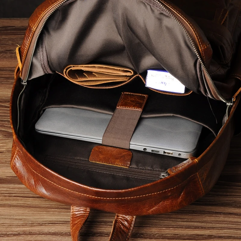 AETOO Ретро масло воск рюкзак мужская кожаная сумка тренд Баотоу Досуг