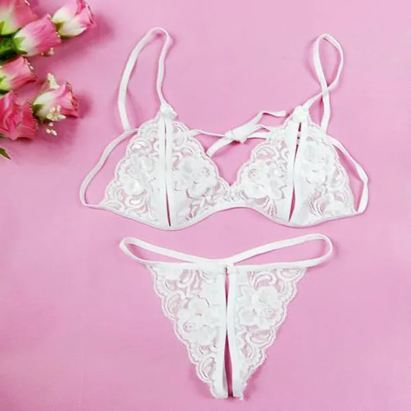 

Sexy Lingerie Set Underwear Lace Flower Bra G-string Babydoll Nightwear