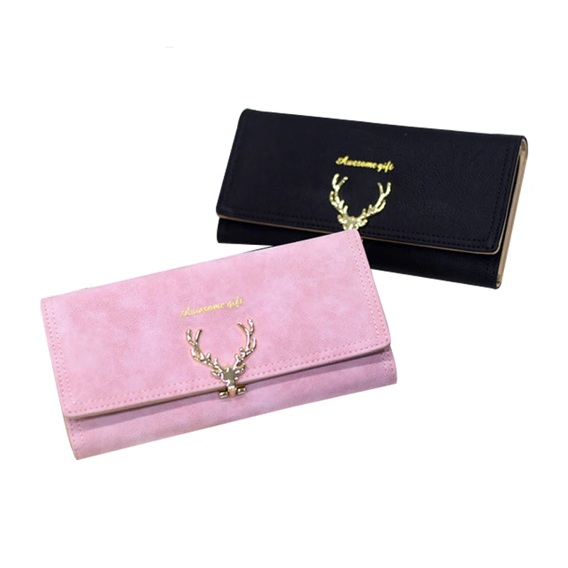 Женский кошелек на молнии однотонный ярких цветов с металлическим