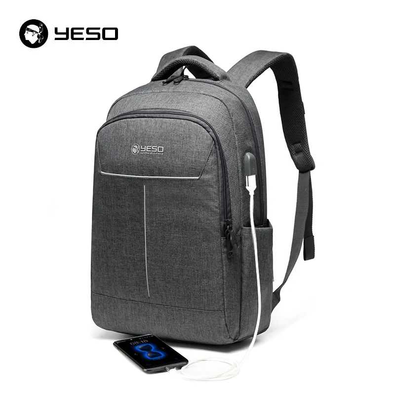YESO рюкзак для ноутбука большой емкости с usb зарядкой дорожная сумка мужчин