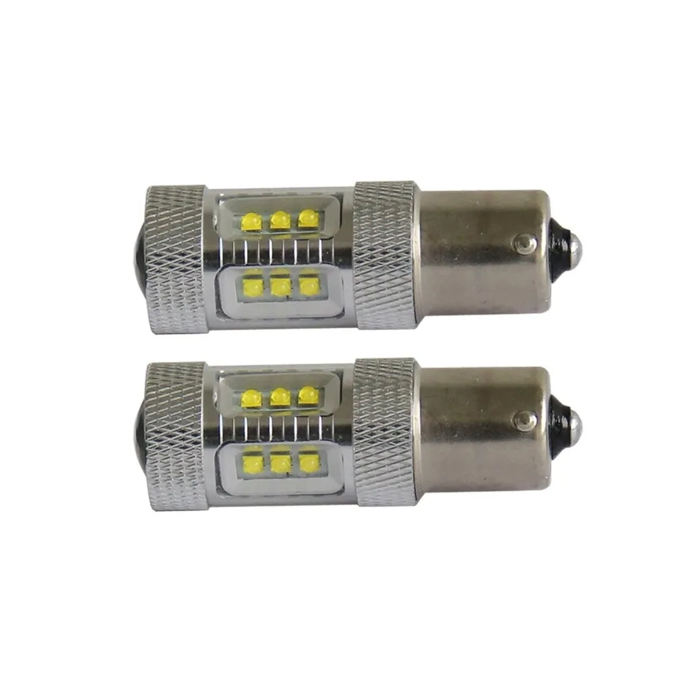 2x1156 1157 Ba15s Bay15d 80 Вт чипы Cree Светодиодная лампа стоп-светильник заднего хода 6000k Dc 12