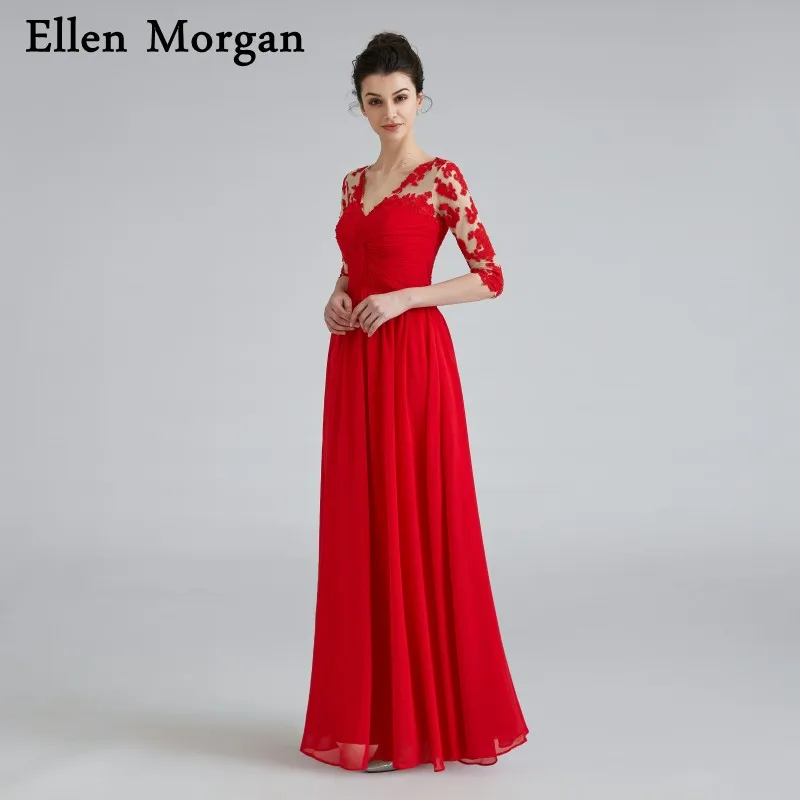 Красное шифоновое вечернее платье с открытой спиной 2019|lace formal gown|backless evening dressformal