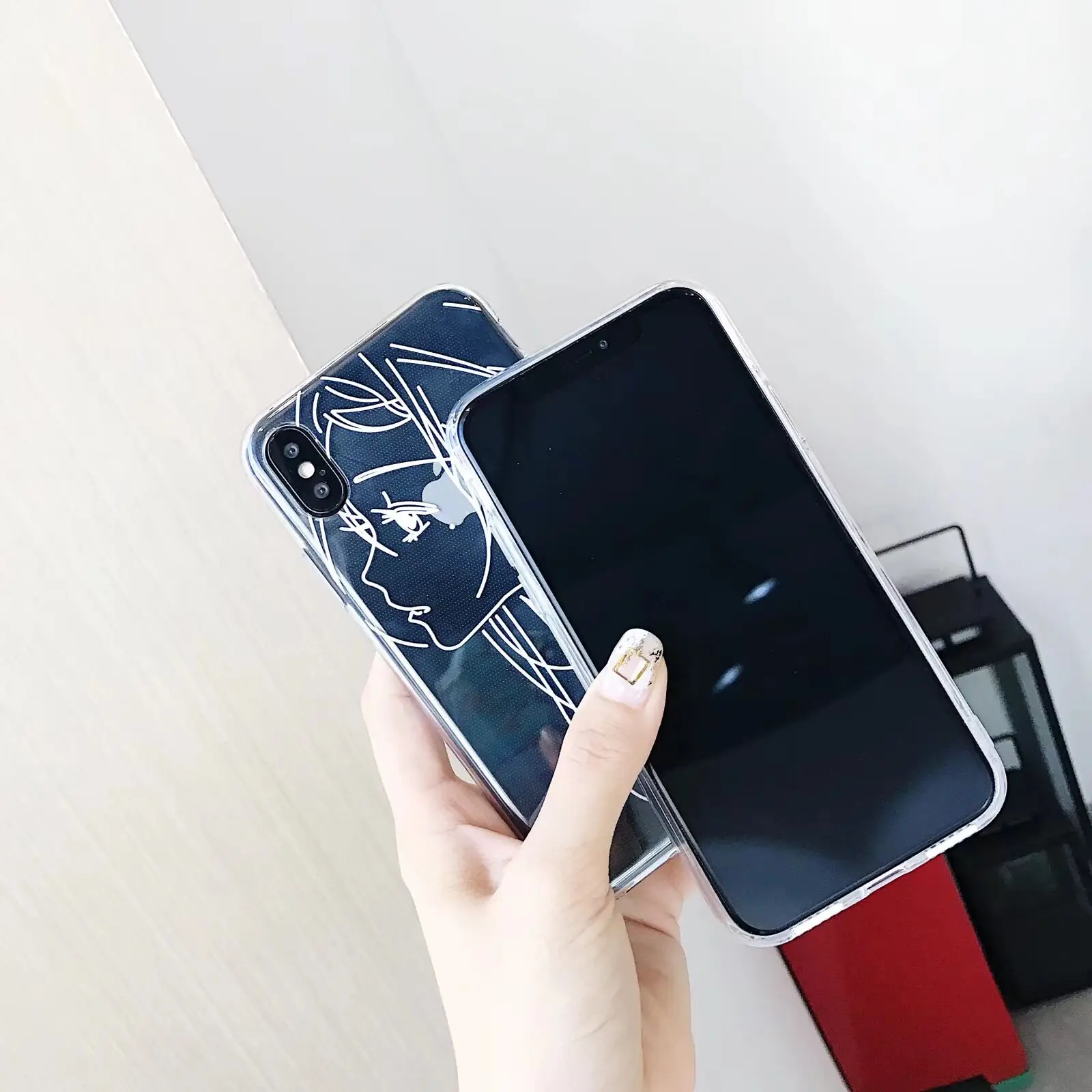 Модные Простые линии аниме девочка чехол для iPhone Xs 11 pro MAX Xr X 6 6s 7 8 plus задняя крышка