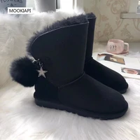 in 2019 the latest european high quality real sheepskin natural wool ladies snow boots free delivery