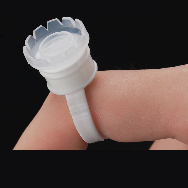 

Yelix 100 Pcs Disposable Eyelashes Glue Ring Holder Eyelash Extension Pallet Glue Holder Eyelash Rings Container Tattoo Pigment