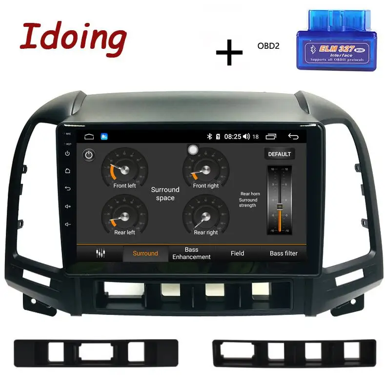 with OBD Idoing " 1Din Android 2006 автомобильный Радио Мультимедиа Стерео Аудио плеер Navi gps для hyundai Santa Fe 2 2012-4G+ 64G Восьмиядерный DSP - Цвет: with OBD