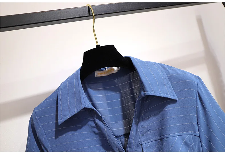 2XL-6XL, плюс размер, летнее платье в полоску,, повседневное, свободное, для женщин, большой размер, OL, рубашка, платье, на пуговицах, для девушек, офисное, шифоновое платье