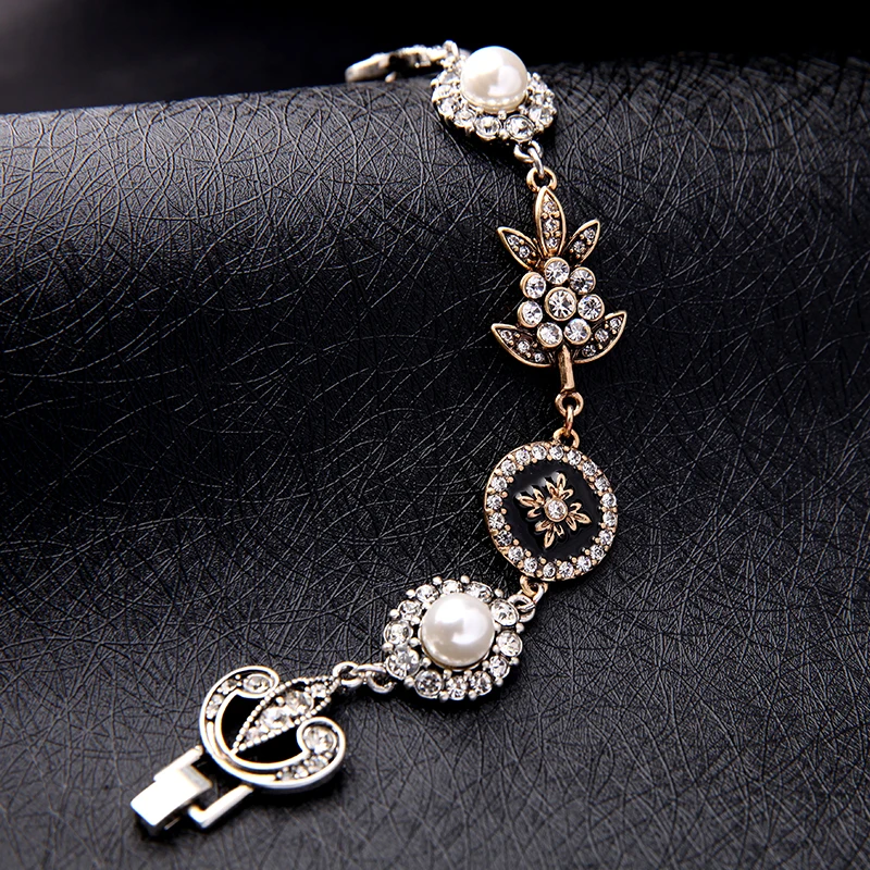 Модные тренды 2017 акриловый жемчужный кристалл очаровательный женский браслет с