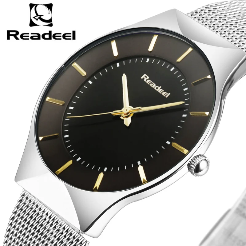Мужские кварцевые наручные часы Readeel спортивные водонепроницаемые с ремешком из