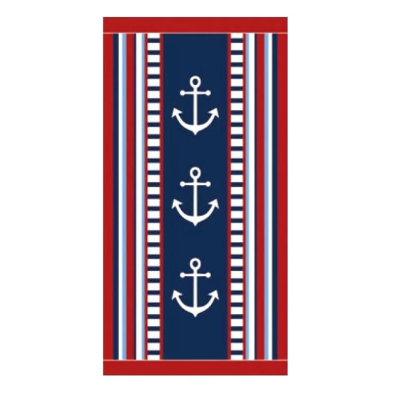 Современные морские красные синие полосатые пляжные полотенца для отдыха и