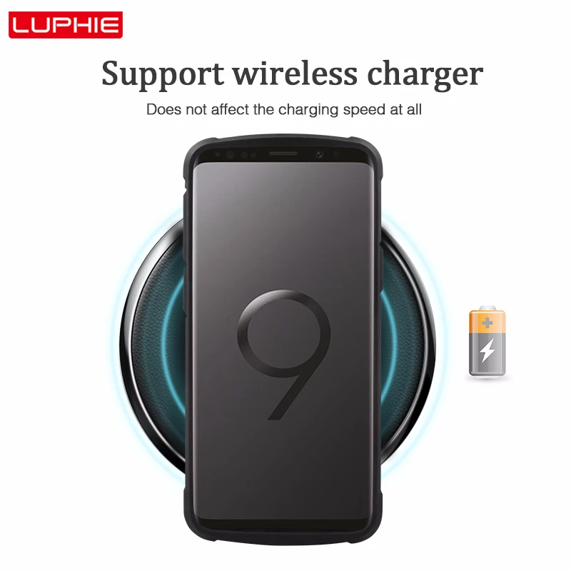 LUPHIE Shockproof Airbag Case For Samsung Galaxy S10 S9 S8 Plus Note 9 S10e Luxury Cover Transparent |