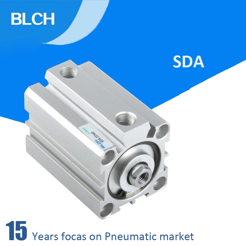 BLCH SDA Серии Пневматический Компактный воздушный цилиндр 16 20 25 32 40 50 63 мм Диаметр