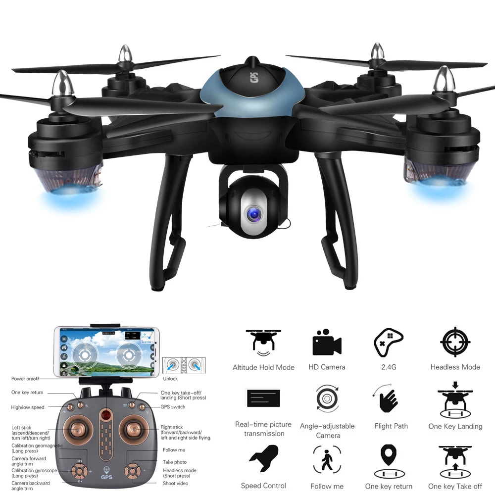 LH-X38G Квадрокоптер с камерой 1080P 5MP wifi FPV Drone Dual gps Follow Me 18 мин Время полета RC вертолет Дрон с камерой HD