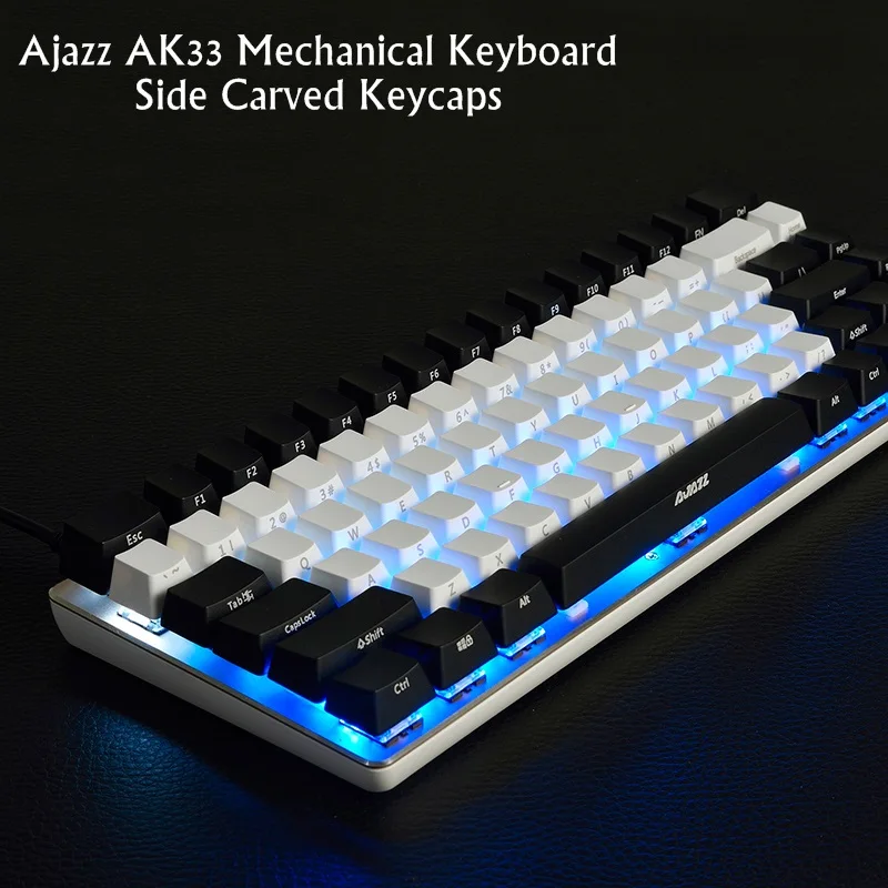 Ajazz AK33 боковые резные колпачки для ключей 82 клавиши панель из сплава USB Проводная