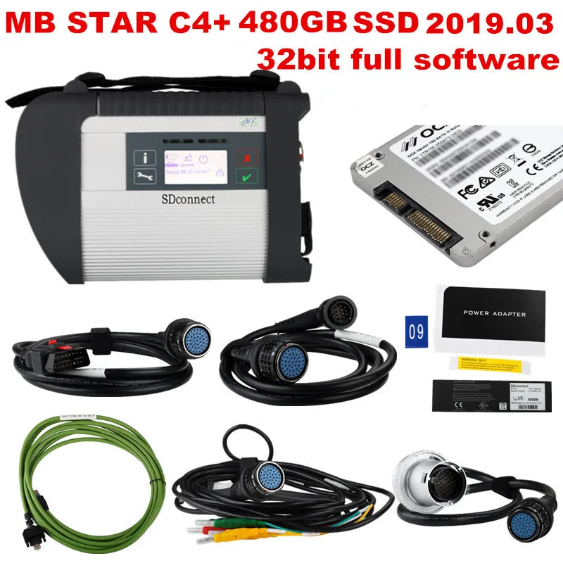 2019 09 Лучшее Качество MB STAR C4 с прошлым X ENTRY программного обеспечения 480 ГБ SSD SD Connect
