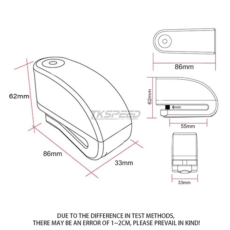 Водонепроницаемый замок с сигнализацией для мотоцикла и велосипеда 110 дБ|Защита