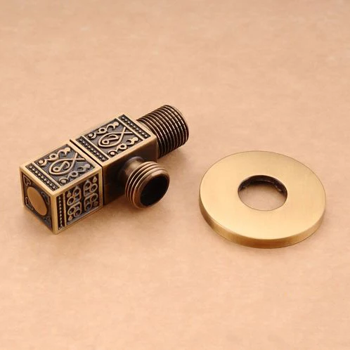 Кран запасные части 1/2 "x 1/2" античная латунь ванная комната угол стоп клапан