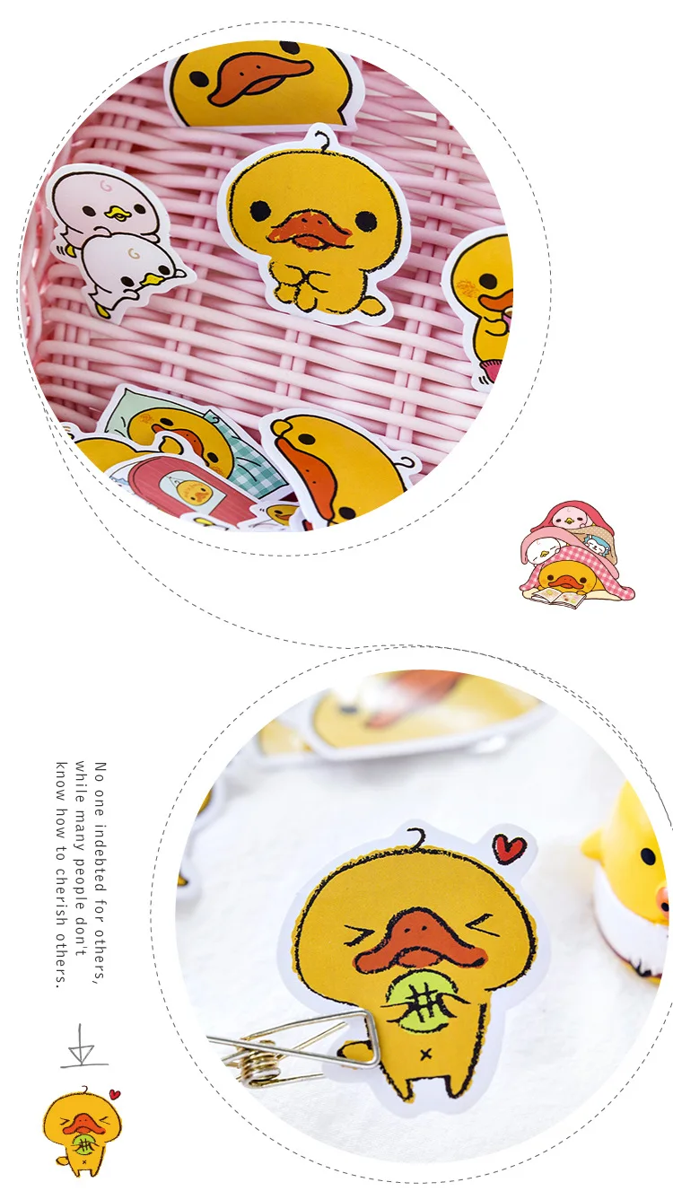 Sticker Popular cute duck yellow memo note Suitscase luggage Laptop Computer Phone Freezer Envelope Bicycle HZ 30 | Игрушки и хобби