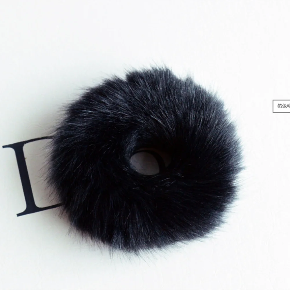 Модная пушистая резинка из искусственного меха 1 шт. эластичная для волос повязка