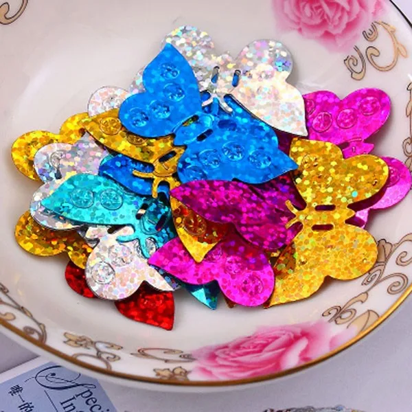 Плоские Блестки из ПВХ с двумя отверстиями для шитья разные цвета 300 шт. | Дом и сад