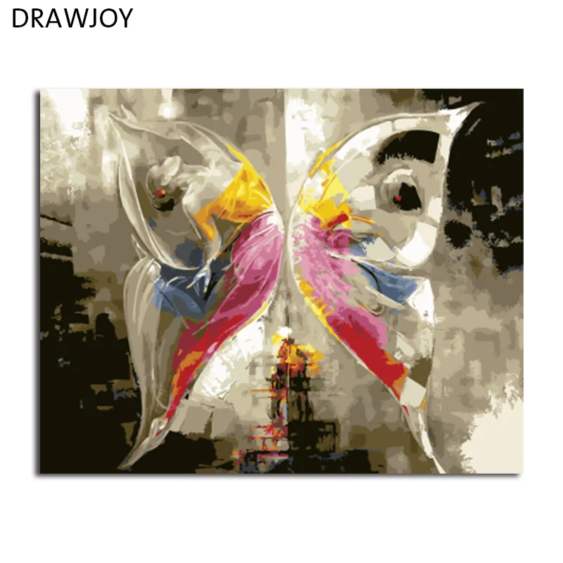 DRAWJOY картина в рамке и каллиграфия красивых животных Бабочка DIY живопись по номерам домашний декор