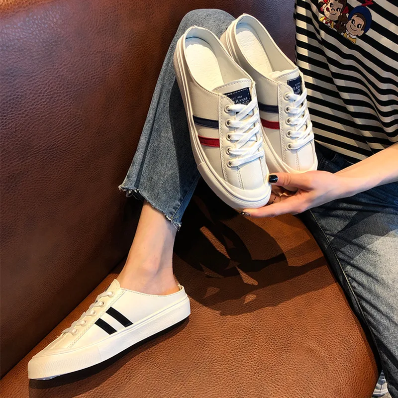 Женские туфли коллекция Лето 2019 популярные Шлепанцы из искусственной кожи для