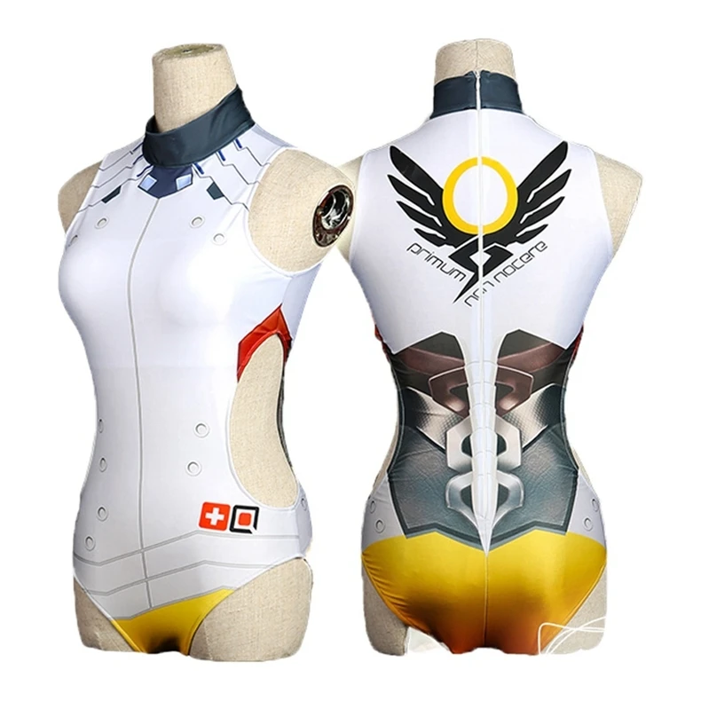 Новая сексуальная игра OW D. VA Косплей Костюм Dva Mercy sukummizu спандекс аниме купальник