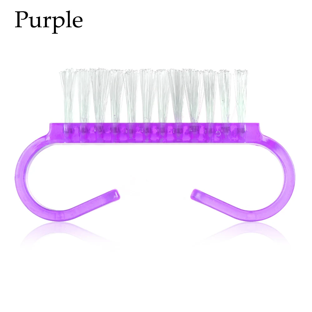 Purple Кисть для нейл-арта, губка, силиконовая двухголовая градиентная ручка, цветущий УФ-гель, щетка для чистки ногтей, щетка для чистки ногтей - Цвет: Purple