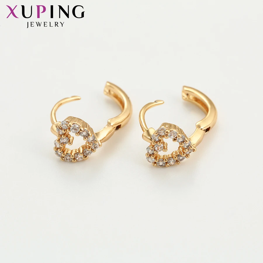 Xuping Fashion Earrings for Women Heart Shaped Hoops High Quality Jewelry Thanksgiving Gifts S112 5-96456 | Украшения и