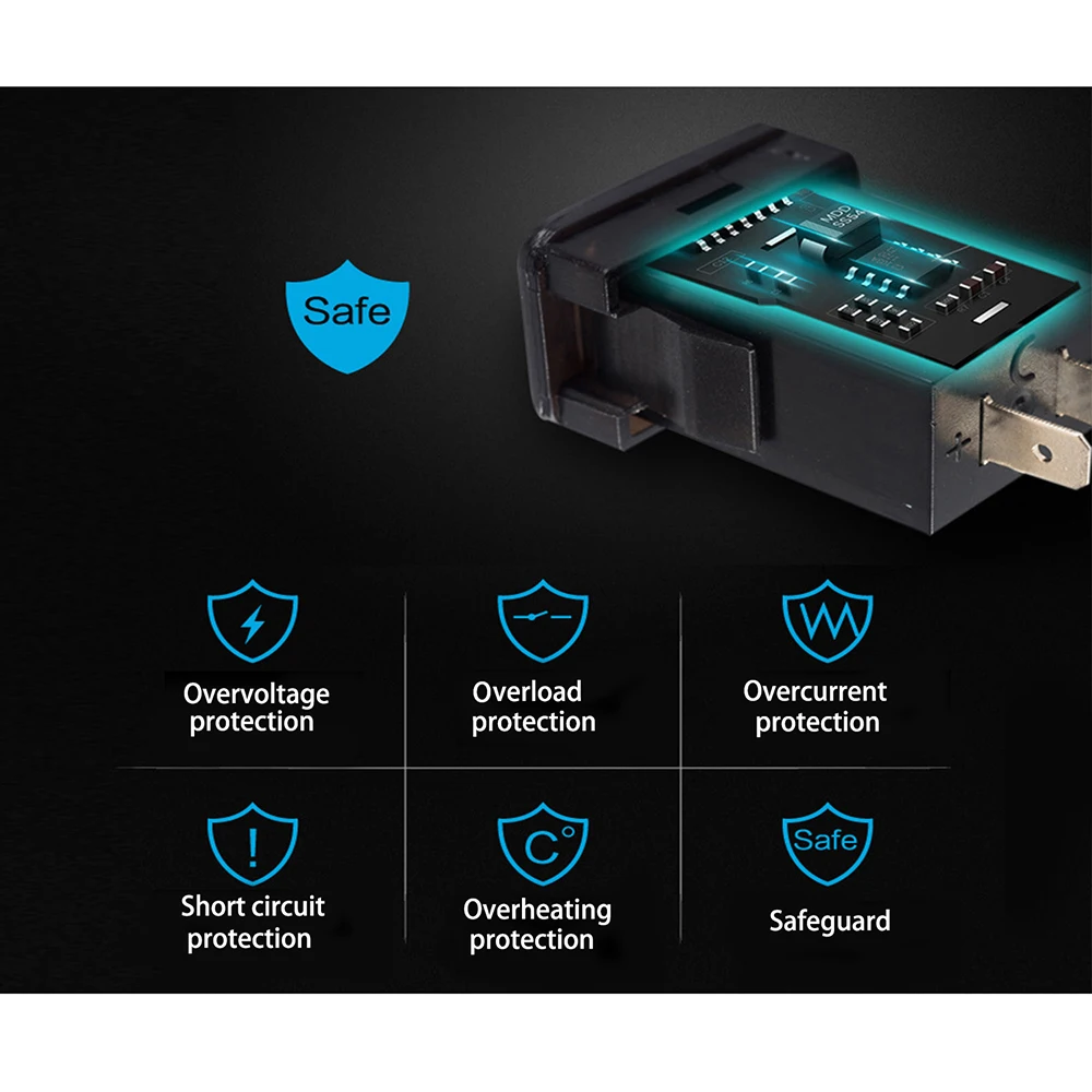 Адаптер питания со светодиодсветодиодный цифровым вольтметром и монитором 2Usb