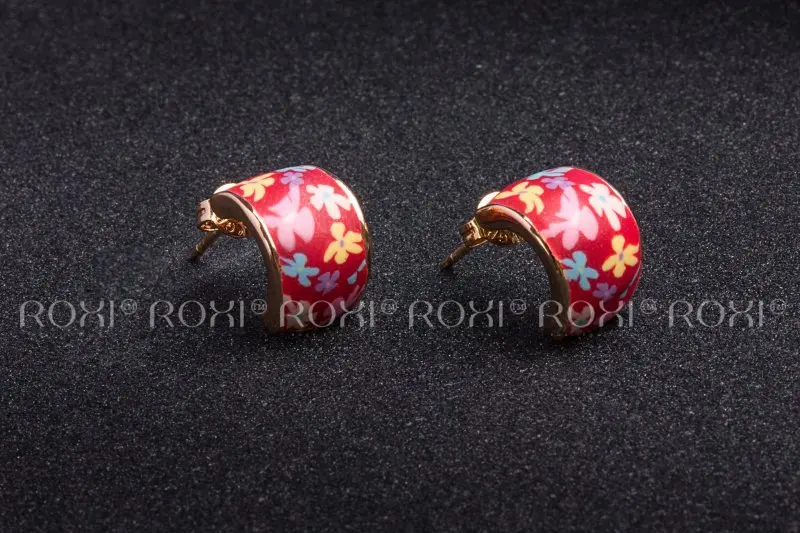2016 Newest Gift Beauty Rubber Light Blue Mitsubishi Factory Price Stud Earrings Gifts Brincos Rose Gold Plated Fashion Jewelry | Украшения
