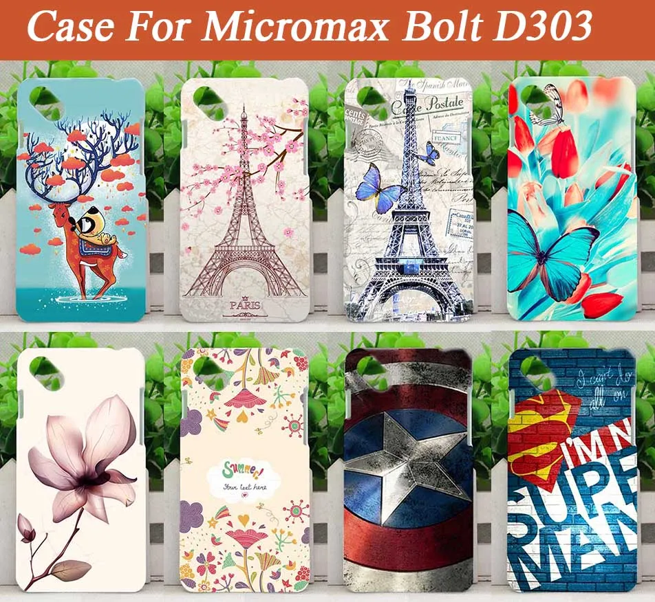 Блестящий Мягкий чехол из ТПУ с 3D рисунком сделай сам для Micromax Bolt D303 красочный
