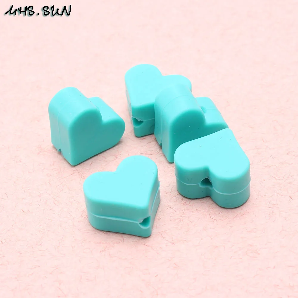 MHS.SUN 15mm cute heart silicone beads diy baby jewelry accessories bpa free teething teether loose chewable 100pcs/lot | Украшения и