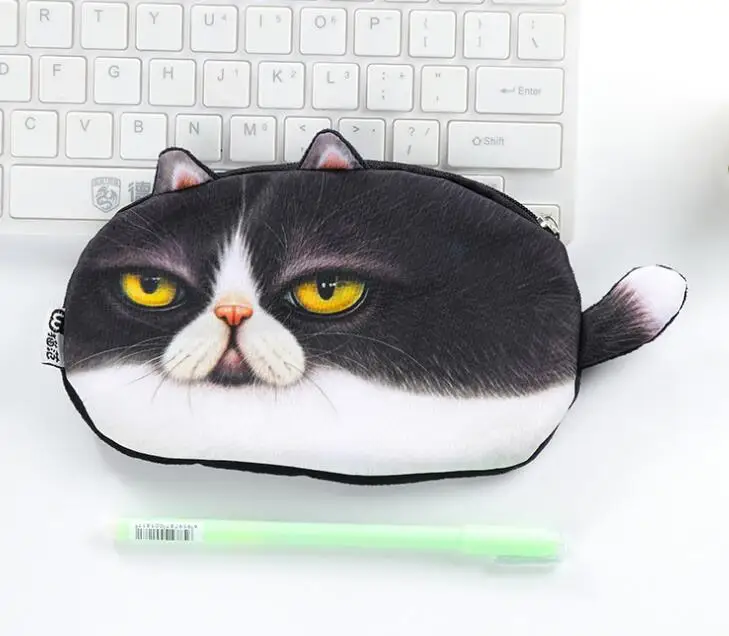 Яркий 3D Рисунок, массивный Кот, пенал, сумка для хранения канцелярских принадлежностей, сумка-Органайзер, школьные принадлежности, студенческий приз - Цвет: 03